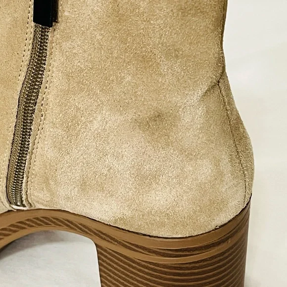 Steve Madden Suede Leather Platform Heeled Ankle Booties Size 9 - Picture 9 of 12